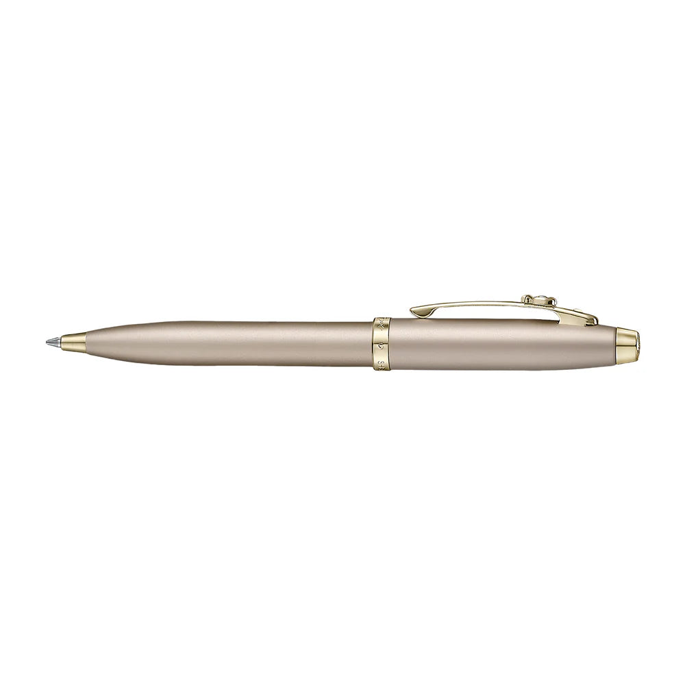 SHEAFFER x Emily In Paris 100 9377 Champagne Gold with Champgne Gold Trim Ballpoint Pen and Full-Grain Credit Card Holder Gift Set