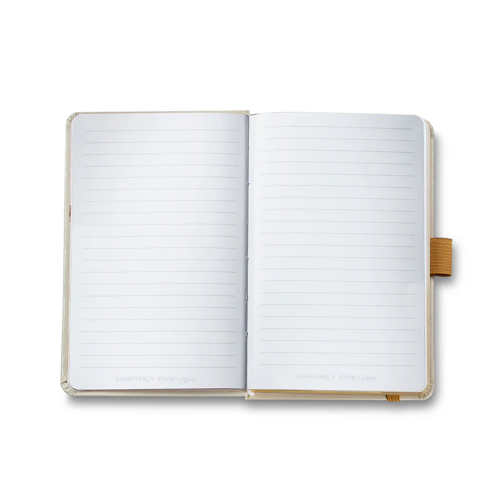 SHEAFFER x Emily In Paris 100 9377 Champagne Gold with Champagne Gold Trim Ballpoint Pen and Hardbound Notebook Small Gift Set
