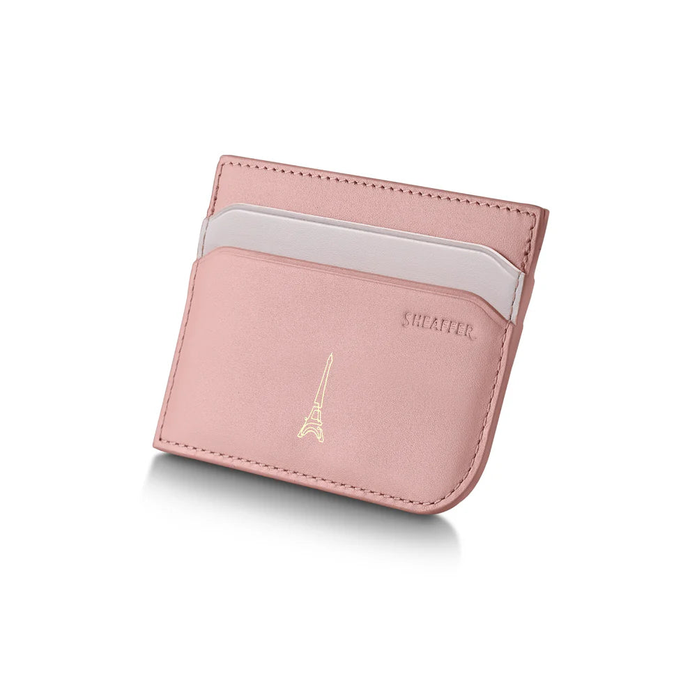 SHEAFFER x Emily In Paris Prelude Mini 9810 Pastel Pink with Swarovski Crystal Ballpoint Pen and Full-Grain Leather Credit Card Holder Gift Set