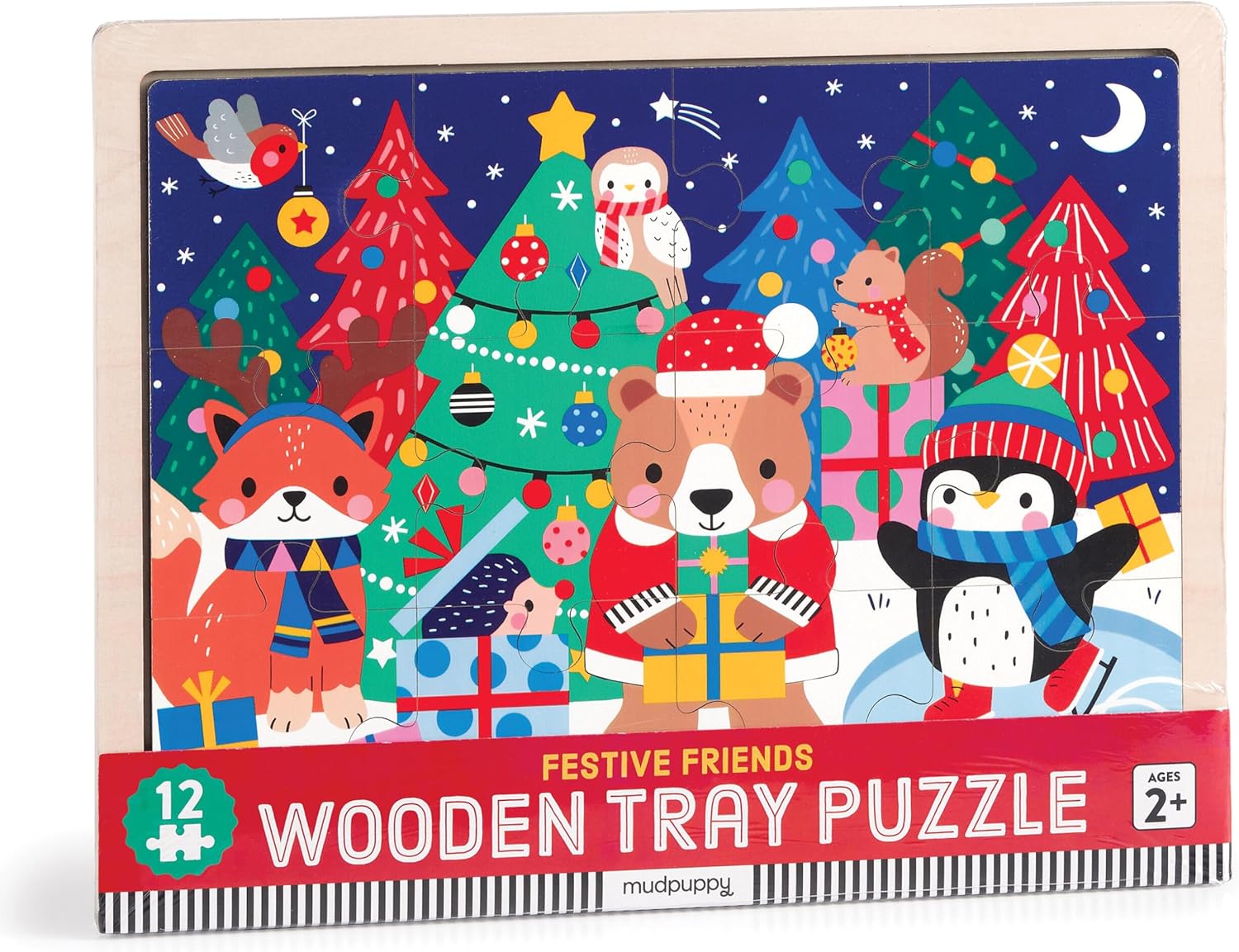 Christmas 12-Piece Wooden Tray Puzzle