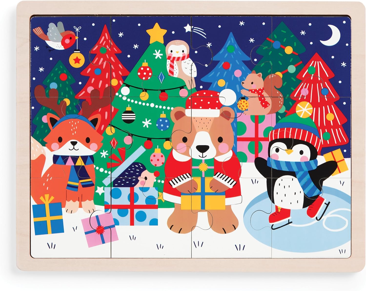 Christmas 12-Piece Wooden Tray Puzzle