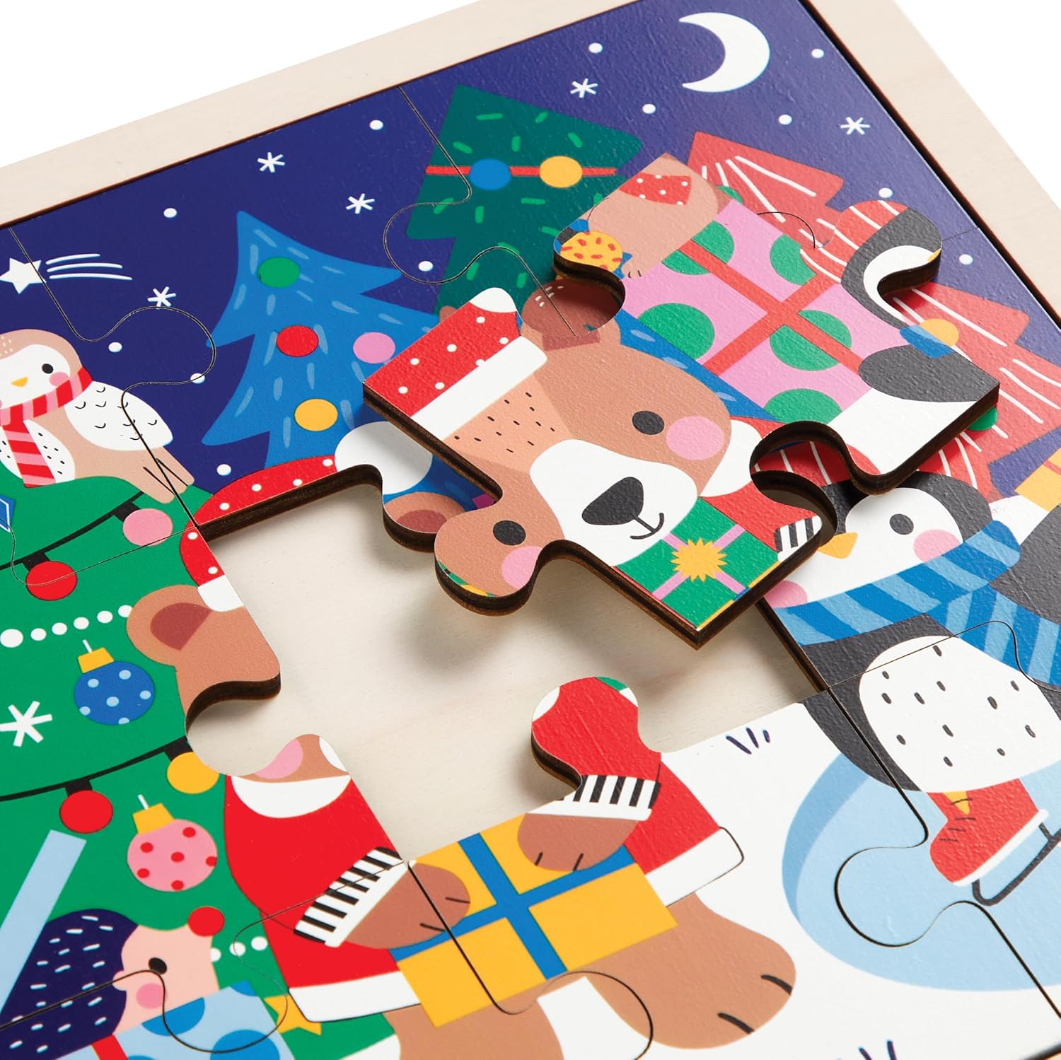 Christmas 12-Piece Wooden Tray Puzzle