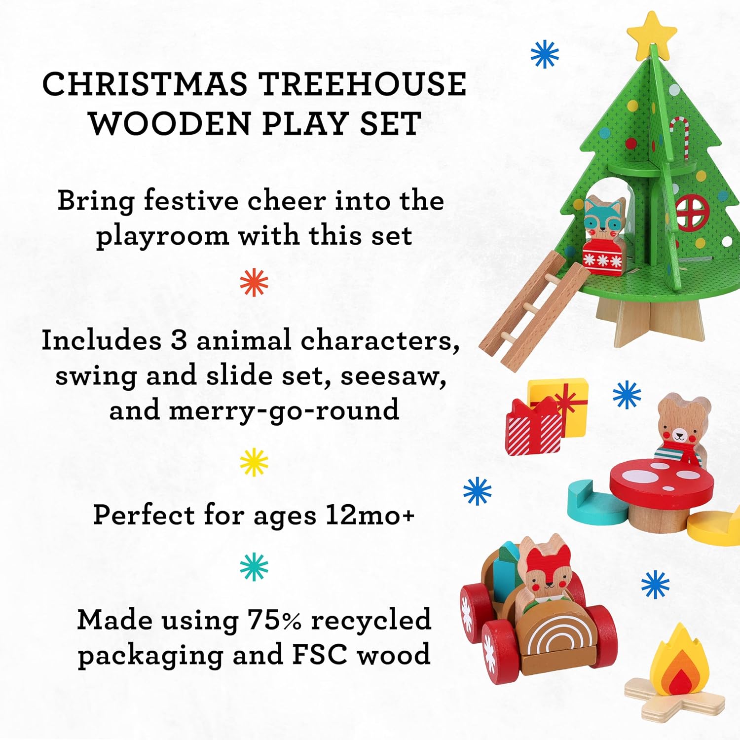Christmas Treehouse Wooden Play Set