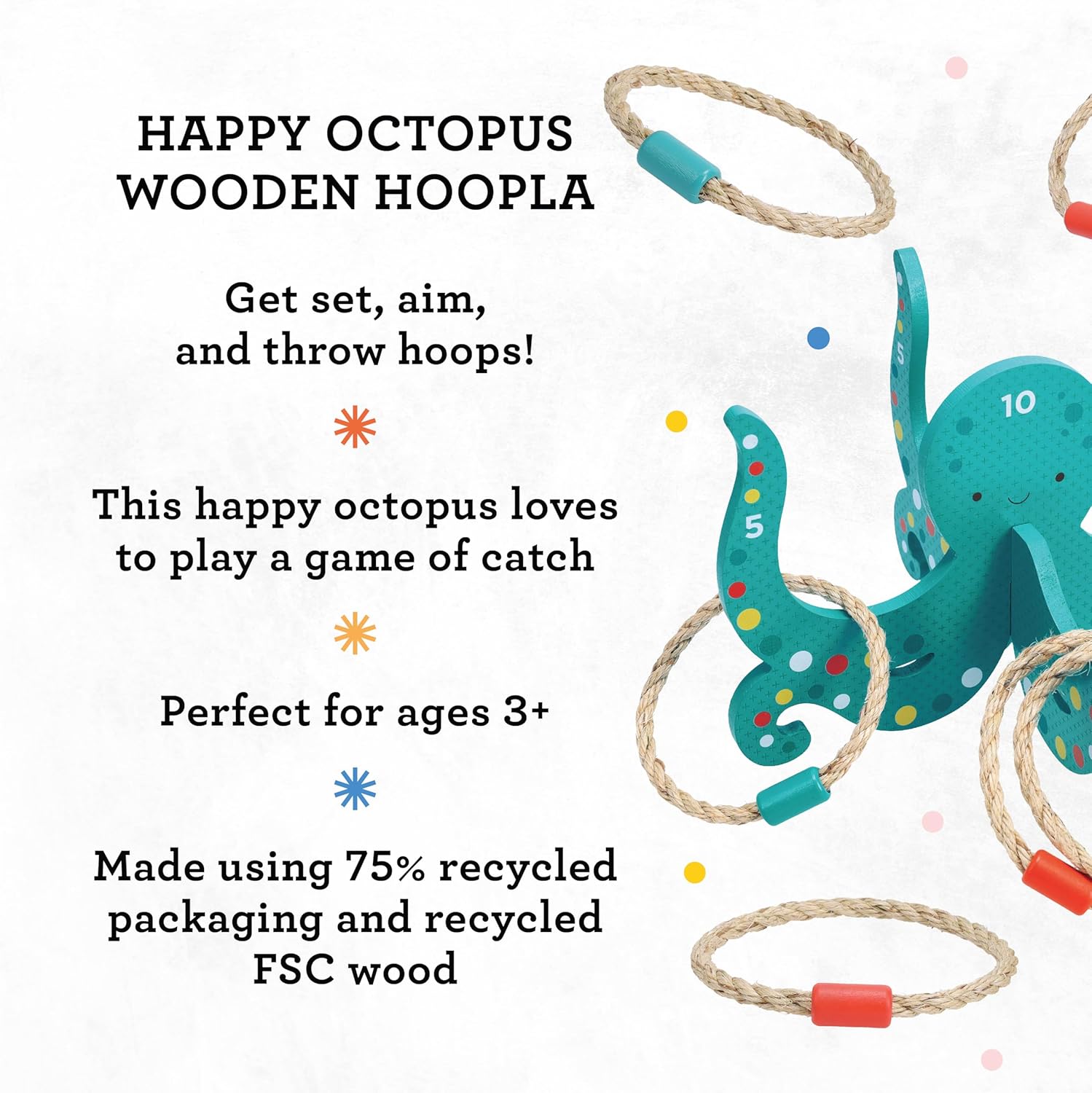 Happy Octopus Wooden Hoopla