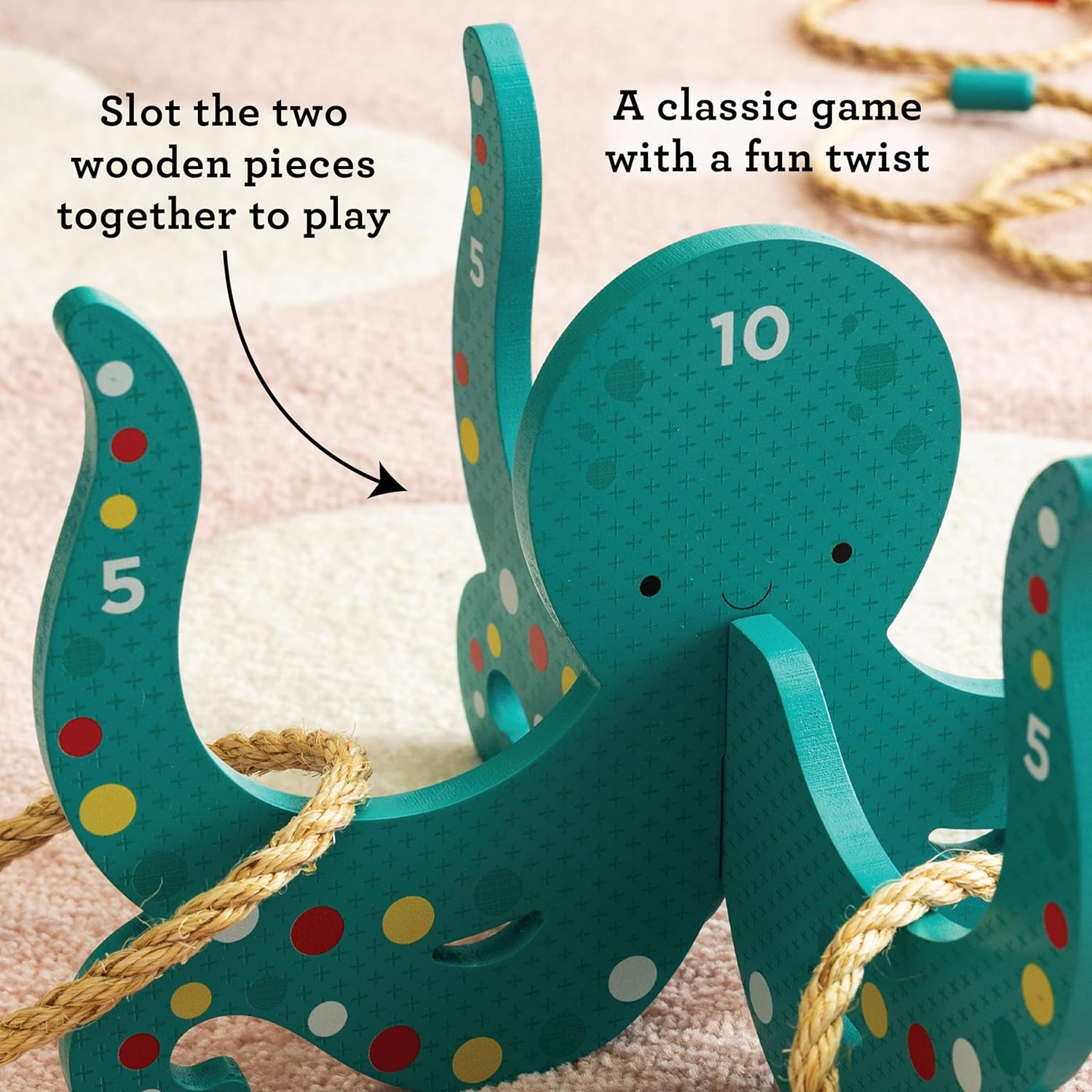 Happy Octopus Wooden Hoopla