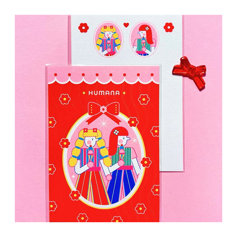 HUMANA Ice Cream Girls Postcard