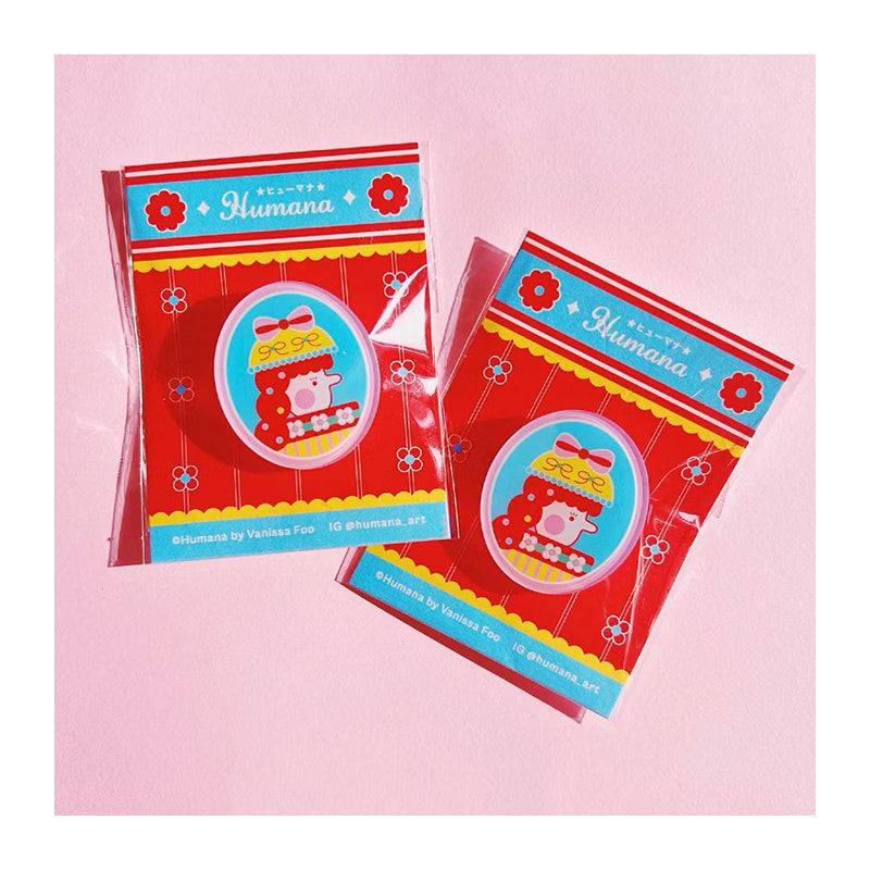 HUMANA Lady Yellow Hat Acrylic Pin