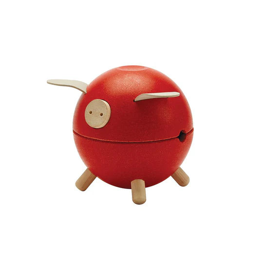 PLAN TOYS Piggy Bank: Orchard Red