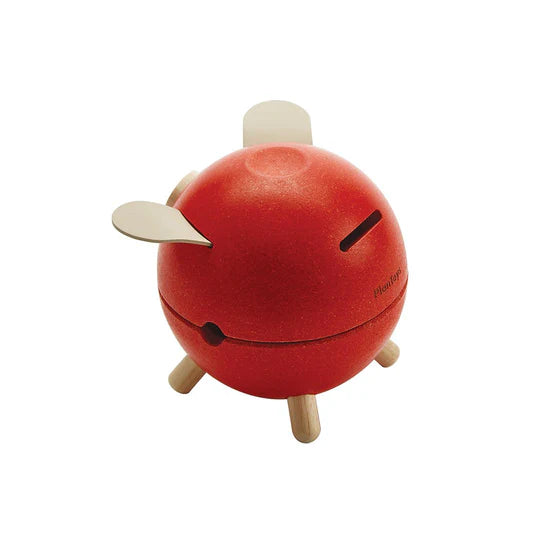 PLAN TOYS Piggy Bank: Orchard Red