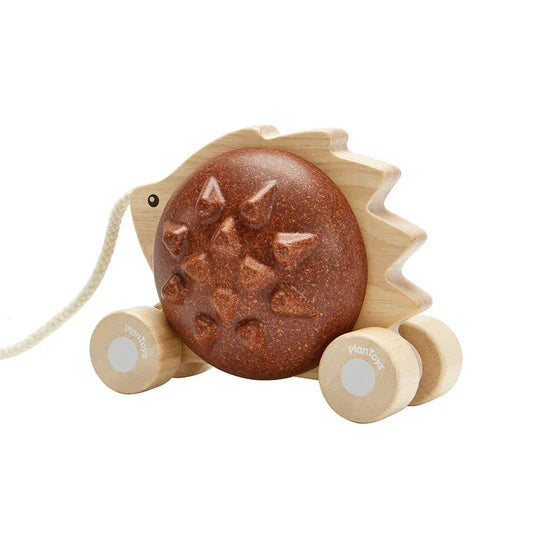 PLAN TOYS Pull-Along Hedgehog Brown