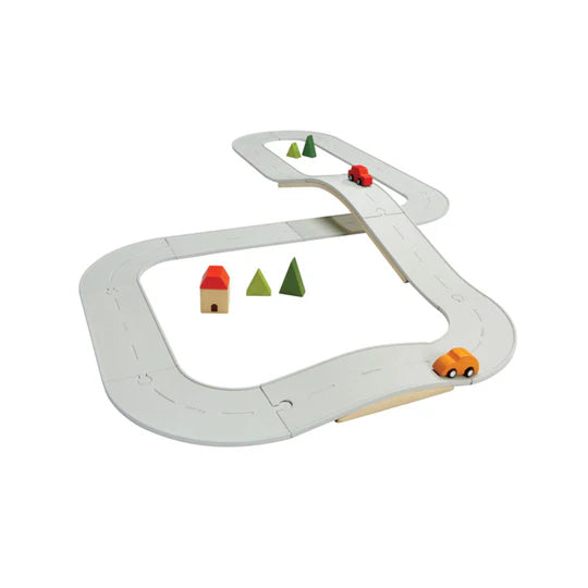 PLAN TOYS Rubber Road & Rail Set Large