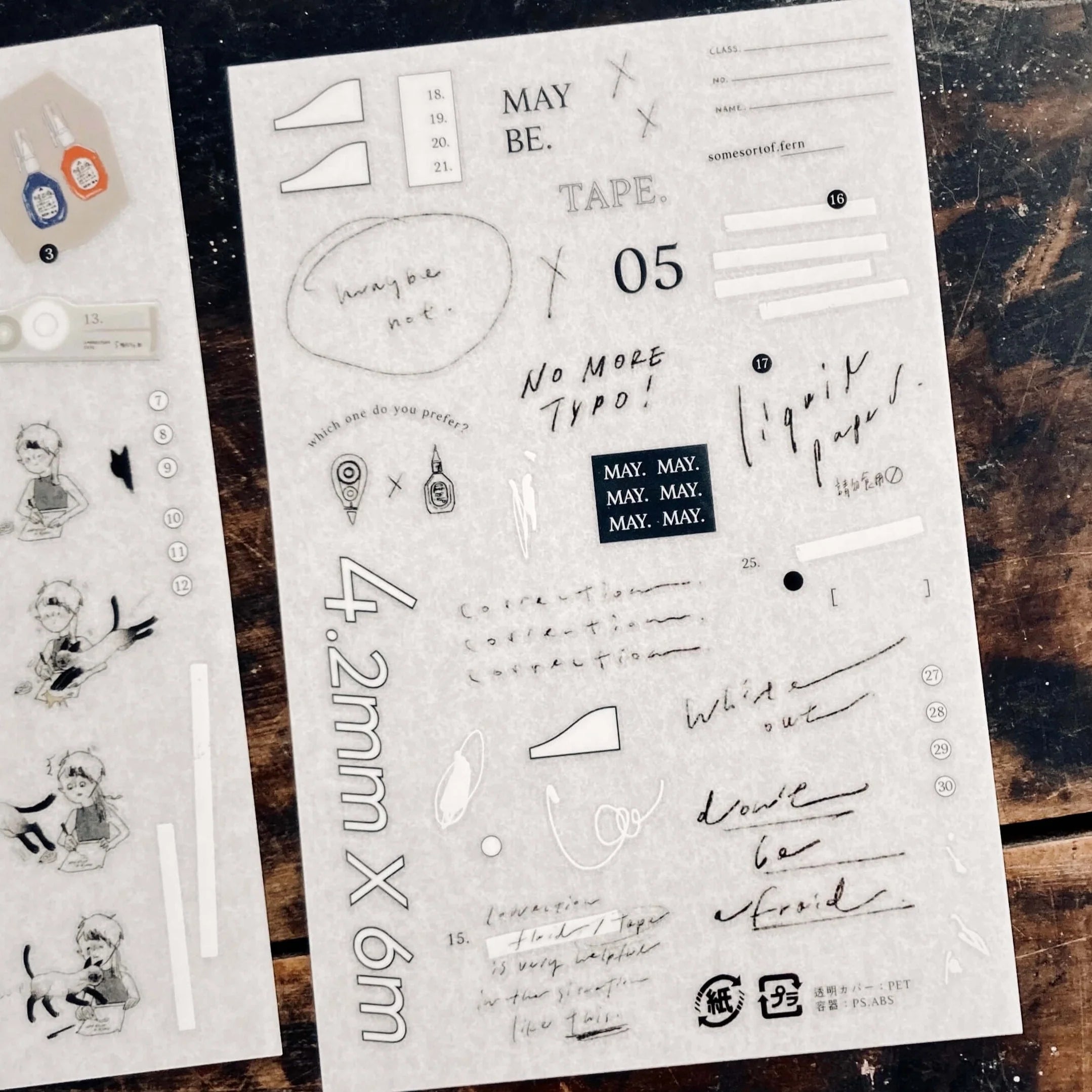 SOMESORTOF.FERN Print-On Sticker Liquid Paper