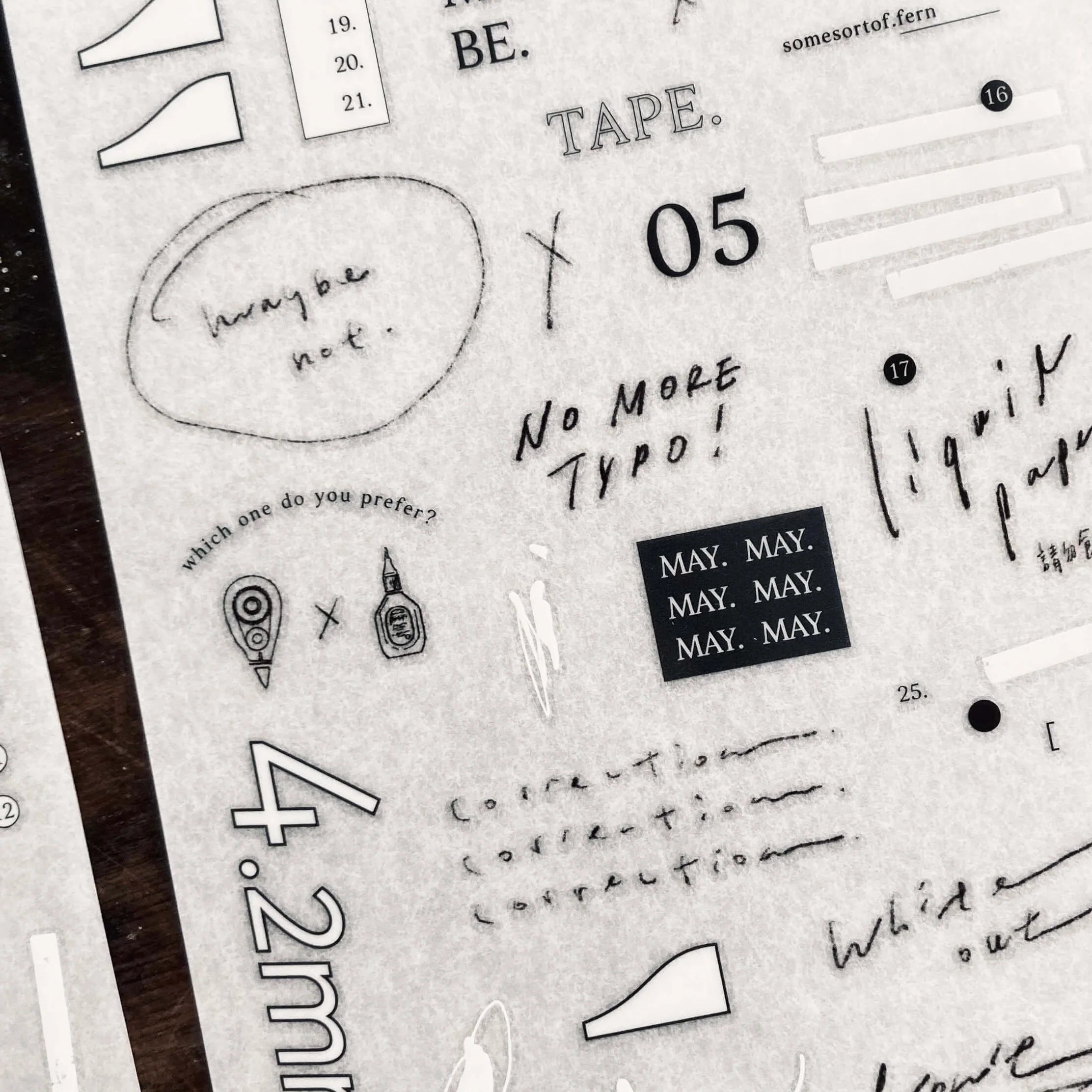 SOMESORTOF.FERN Print-On Sticker Liquid Paper