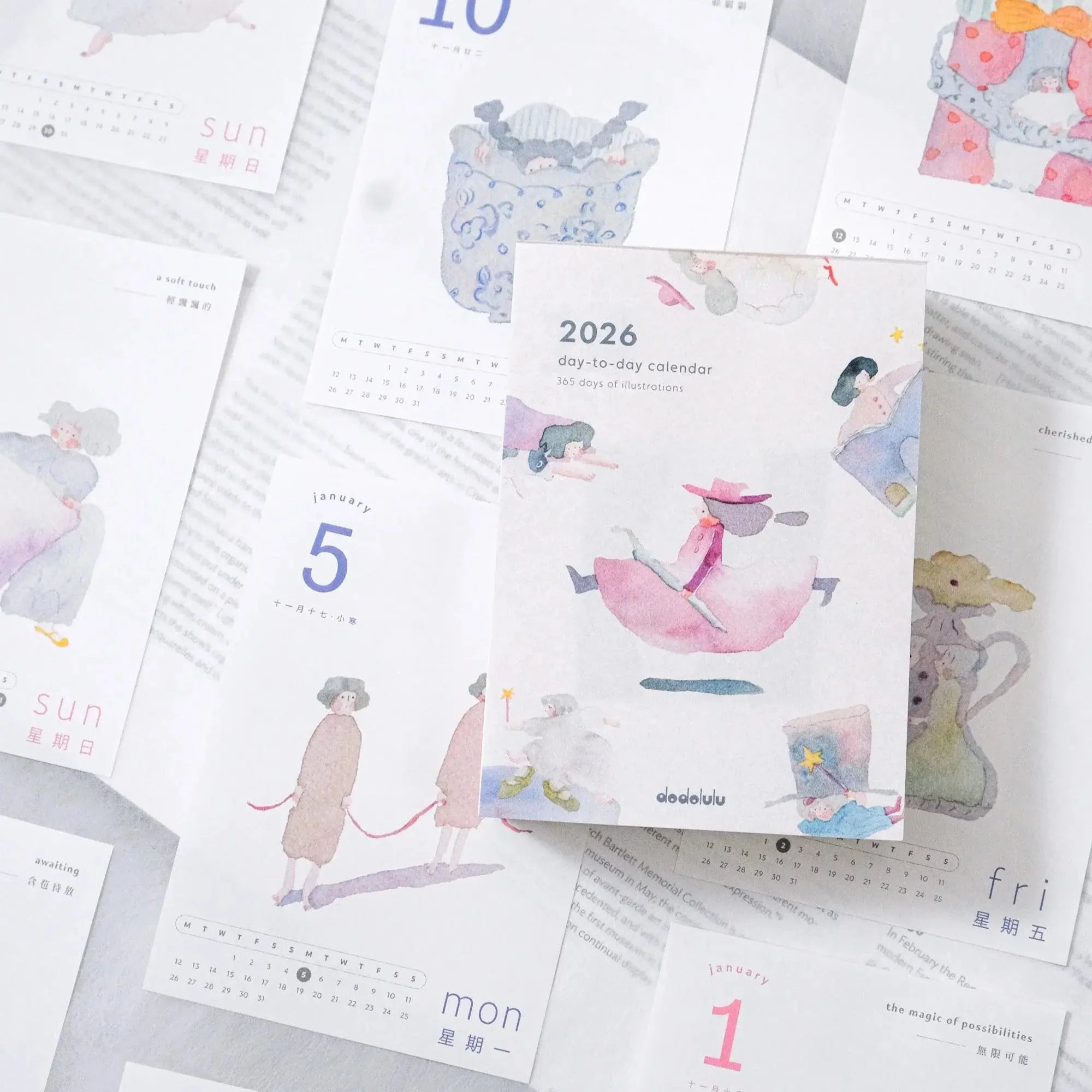 DODOLULU 2026 Calendar 365 Girls Day-To-Day