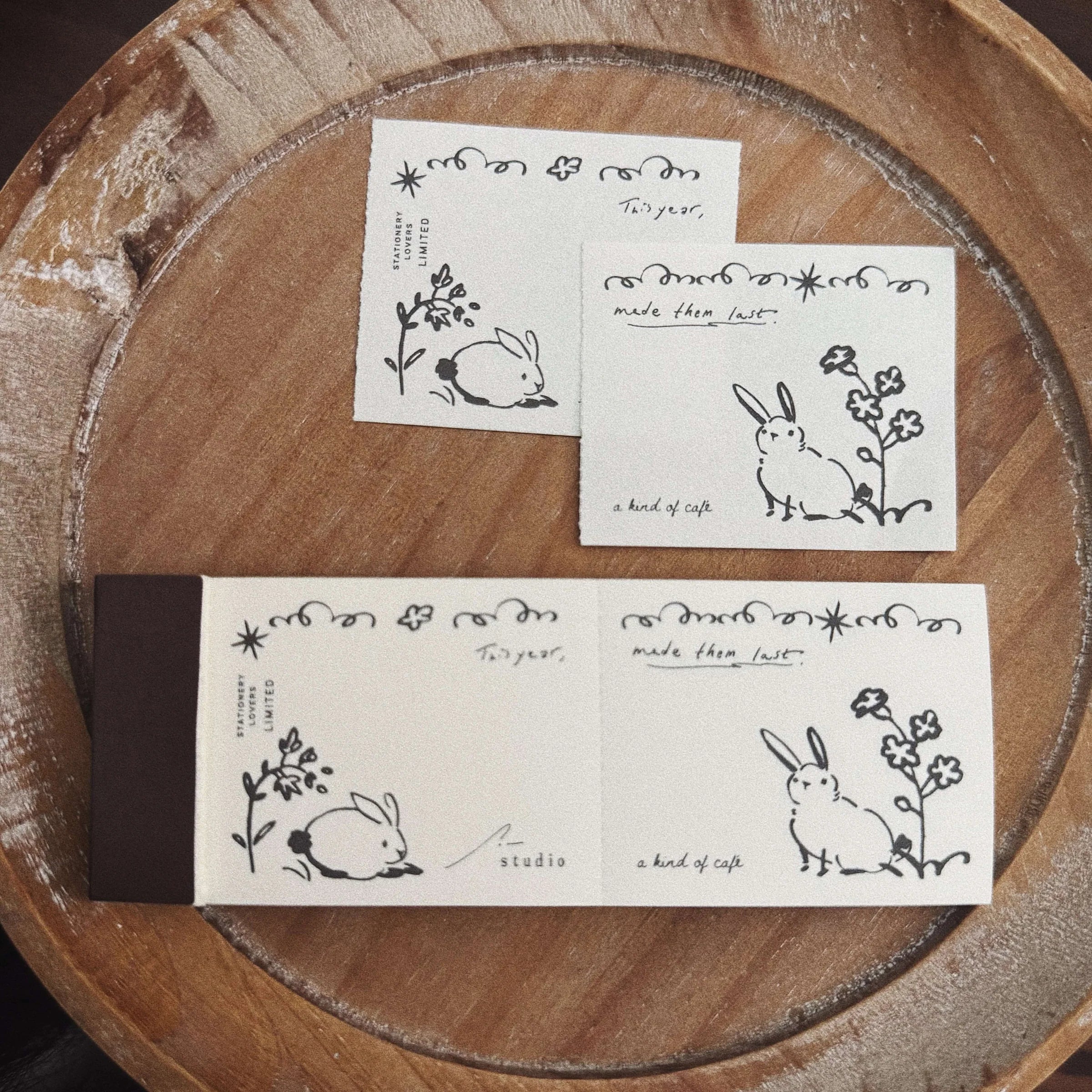 SOM x a kind of cafe Perforated Memo Pad Gentle Rabbit Duo