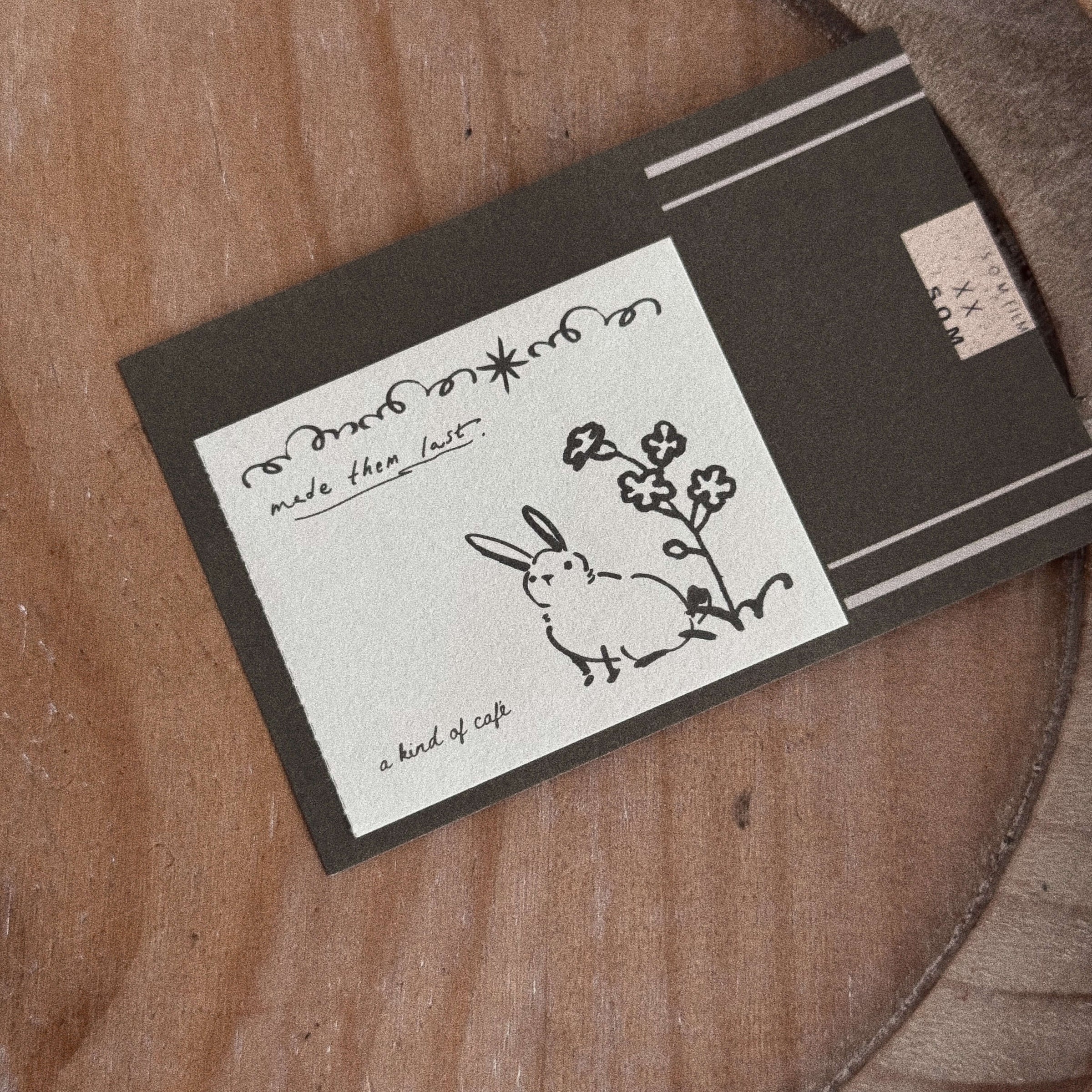 SOM x a kind of cafe Perforated Memo Pad Gentle Rabbit Duo