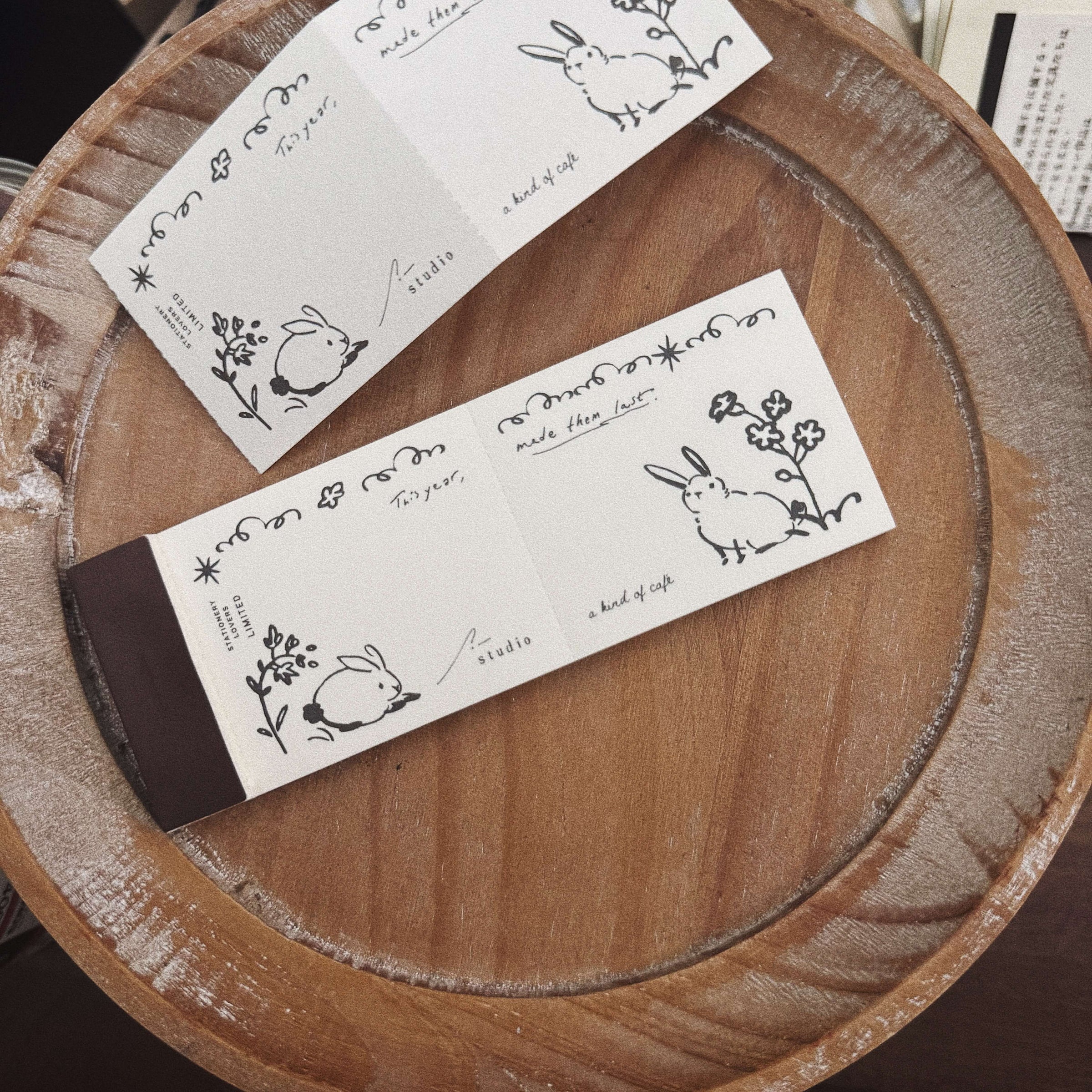 SOM x a kind of cafe Perforated Memo Pad Gentle Rabbit Duo