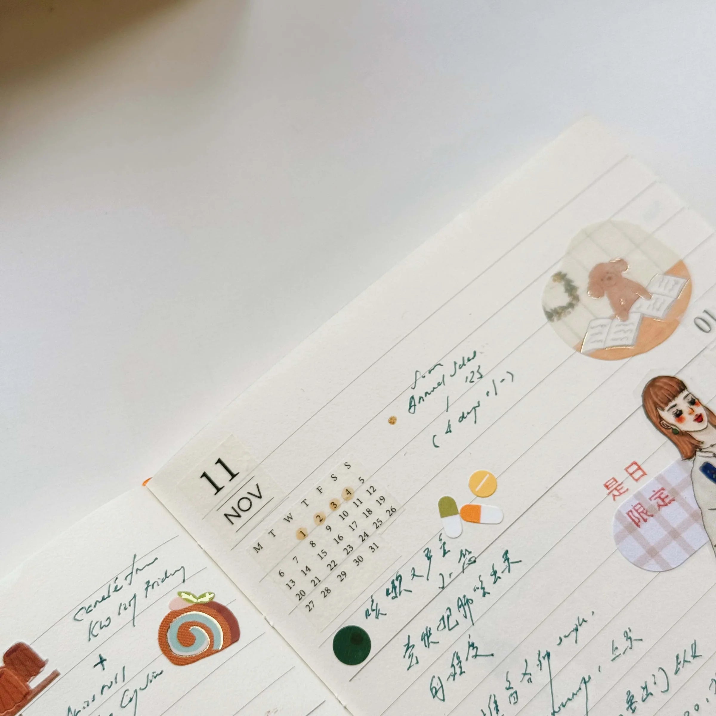 SOM Minimalist Date Washi Sticker 2026 Monthly Archival