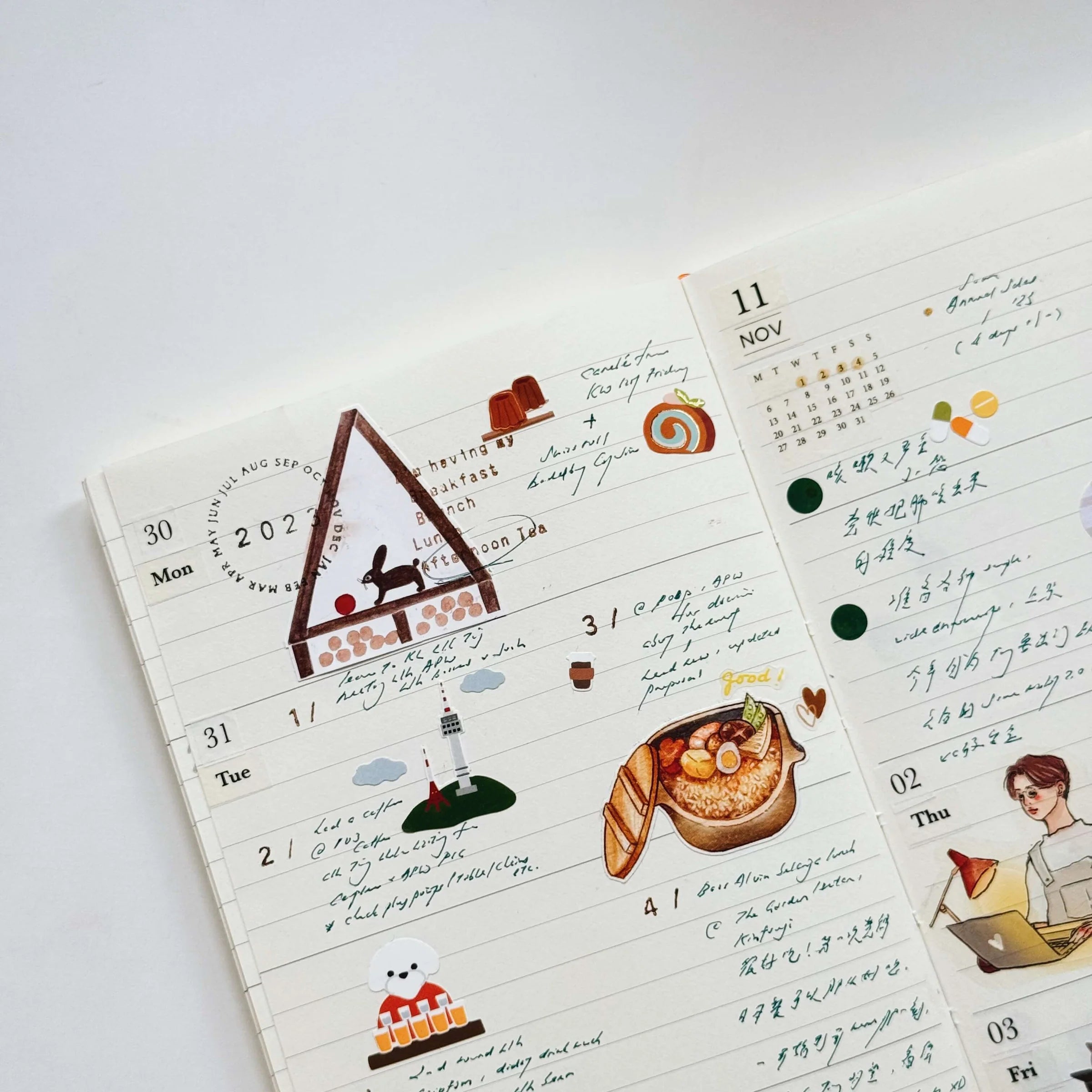 SOM Minimalist Date Washi Sticker 2026 Monthly Archival