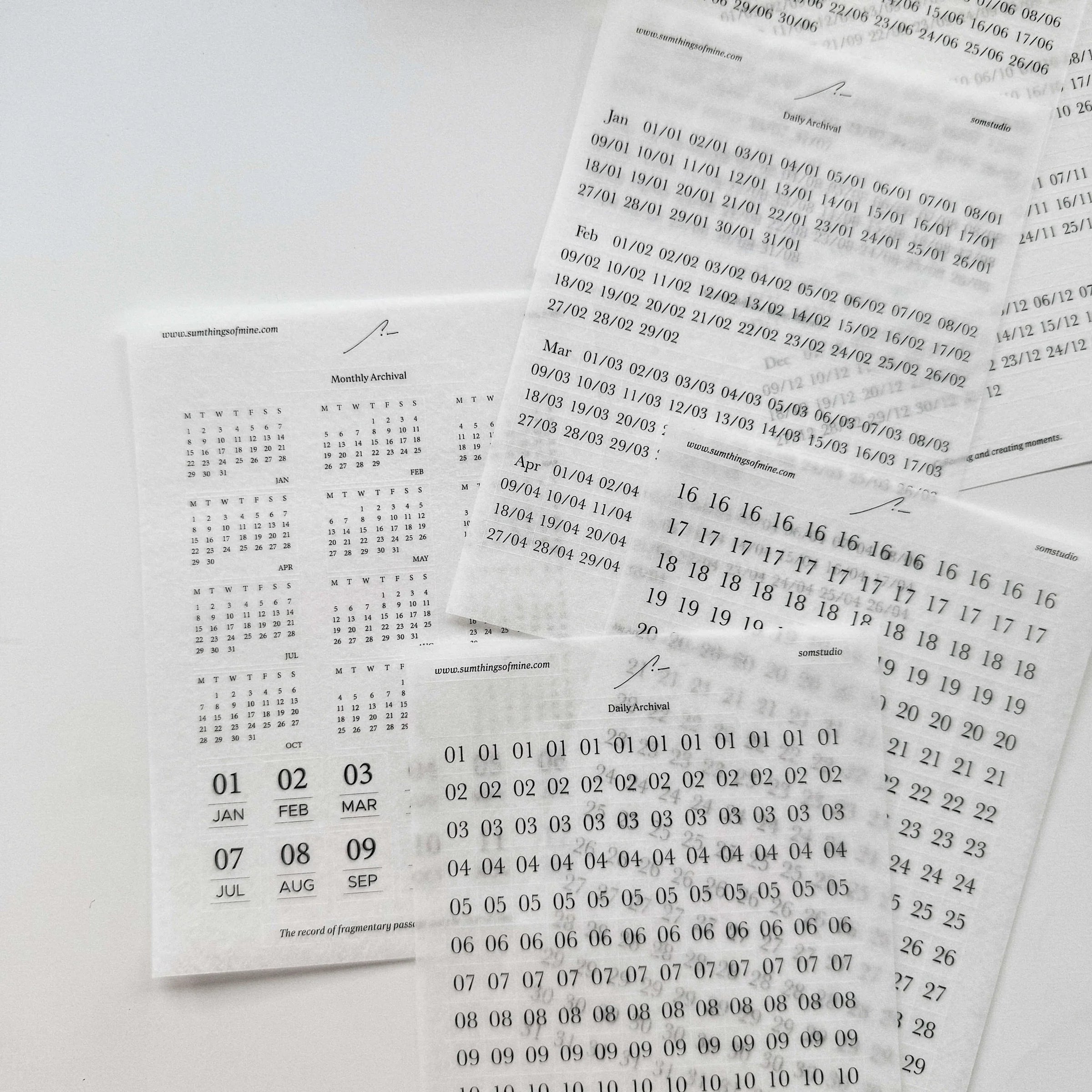 SOM Minimalist Date Washi Sticker 2026 Days To Celebrate