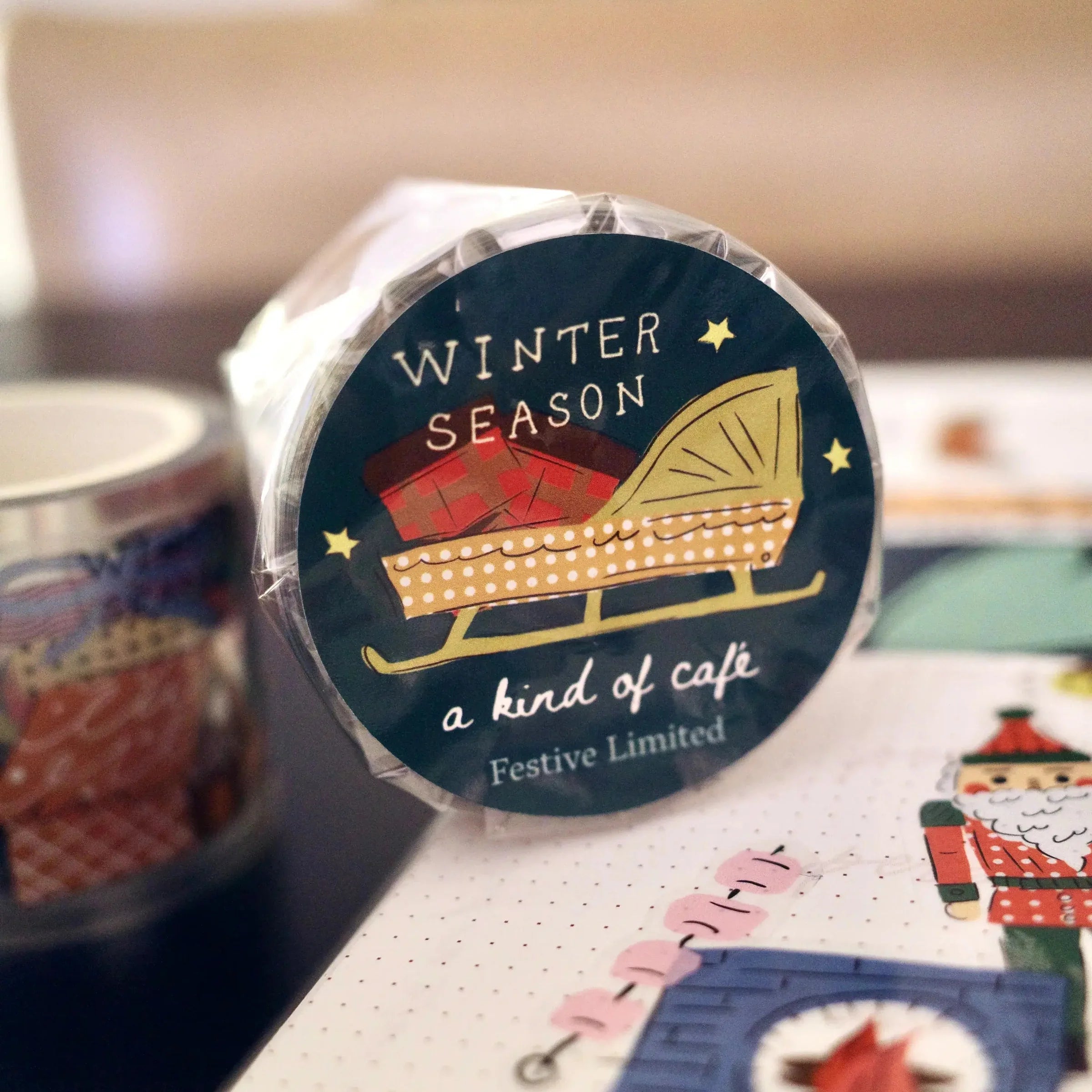 A KIND OF CAFE Die-Cut PET Tape | X'mas Festive Limited Full Roll (6m)