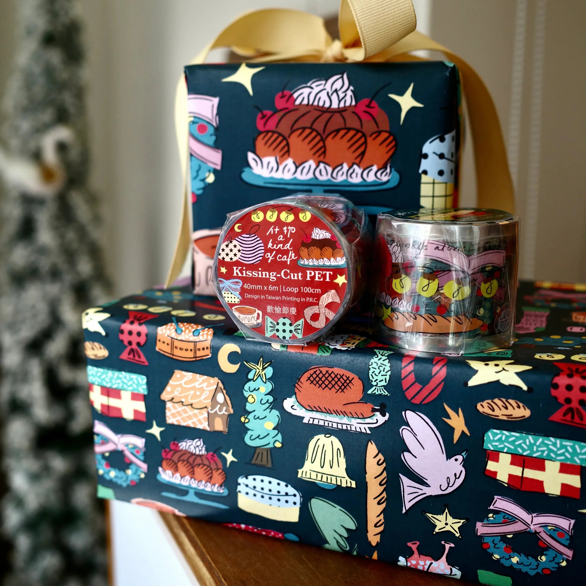 A KIND OF CAFE Die-Cut PET Tape | X'mas Festive Limited Full Roll (6m)