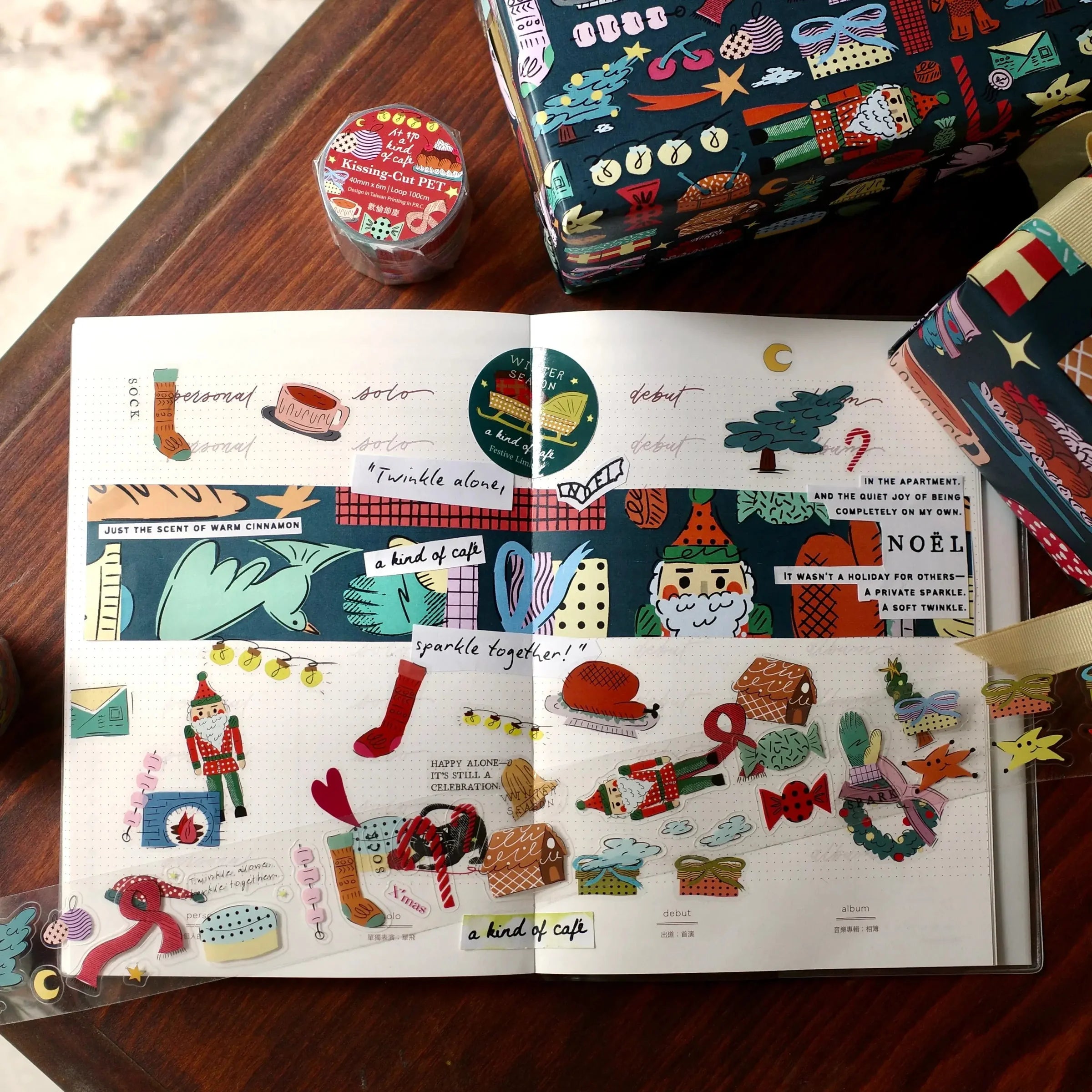 A KIND OF CAFE Die-Cut PET Tape | X'mas Festive Limited Full Roll (6m)