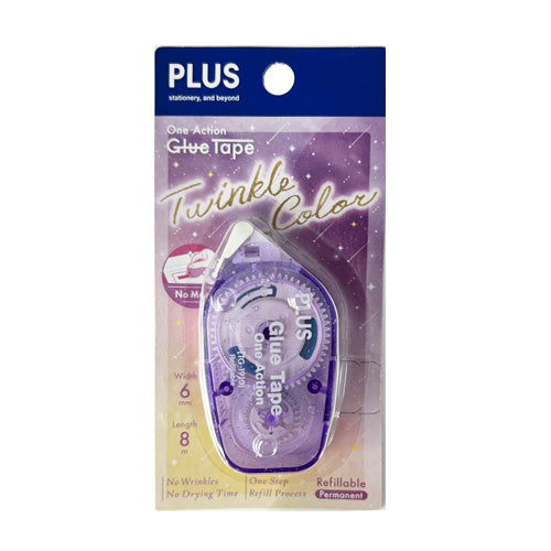 PLUS One Action Glue Tape TG 1910LE 6mm x 8M Twinkle Color Purple