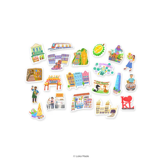 LOKAMADE Doodle Land Deco Sticker DS-DL-008: Crossing Through Kuala Lumpur