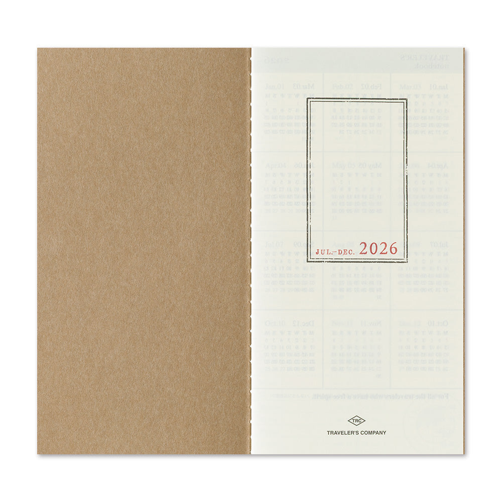 TRAVELERS Notebook 2026 Second Half Weekly+Memo
