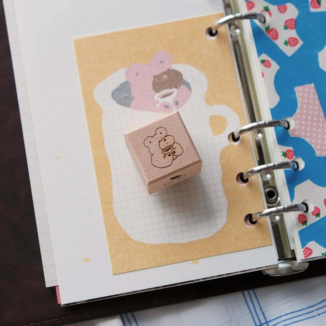 BIGHANDS Rubber Stamp Collection Rainy Days Coffee Bear
