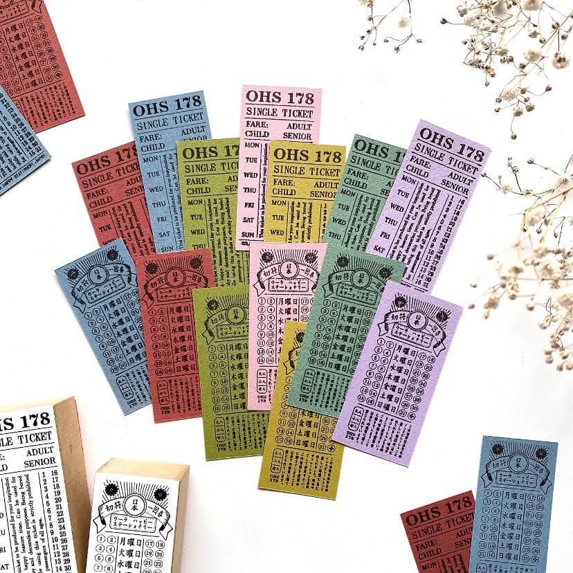 OHS Vintage Ticket Rubber Stamp English Vintage Ticket