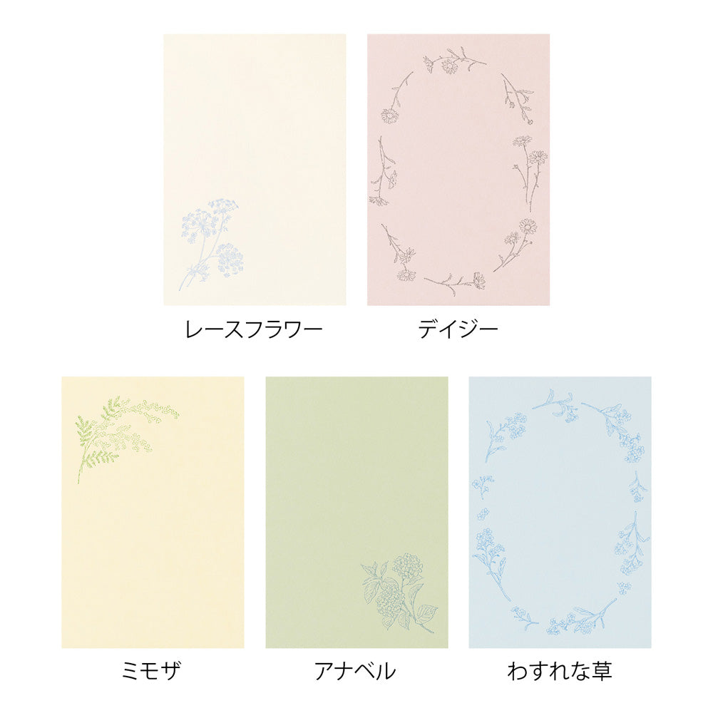 MIDORI Postcard Set of 5 Hanairo Washi
