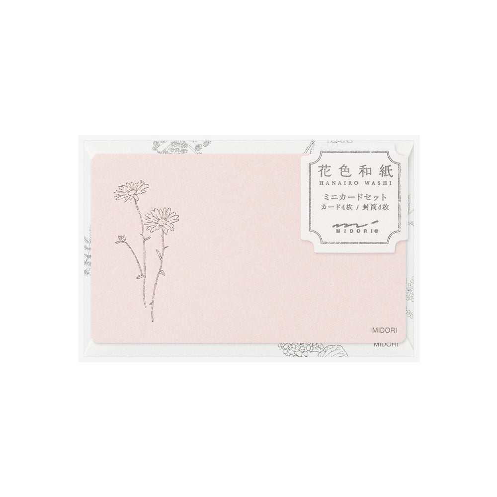 MIDORI Card Set Hanairo Washi Pink