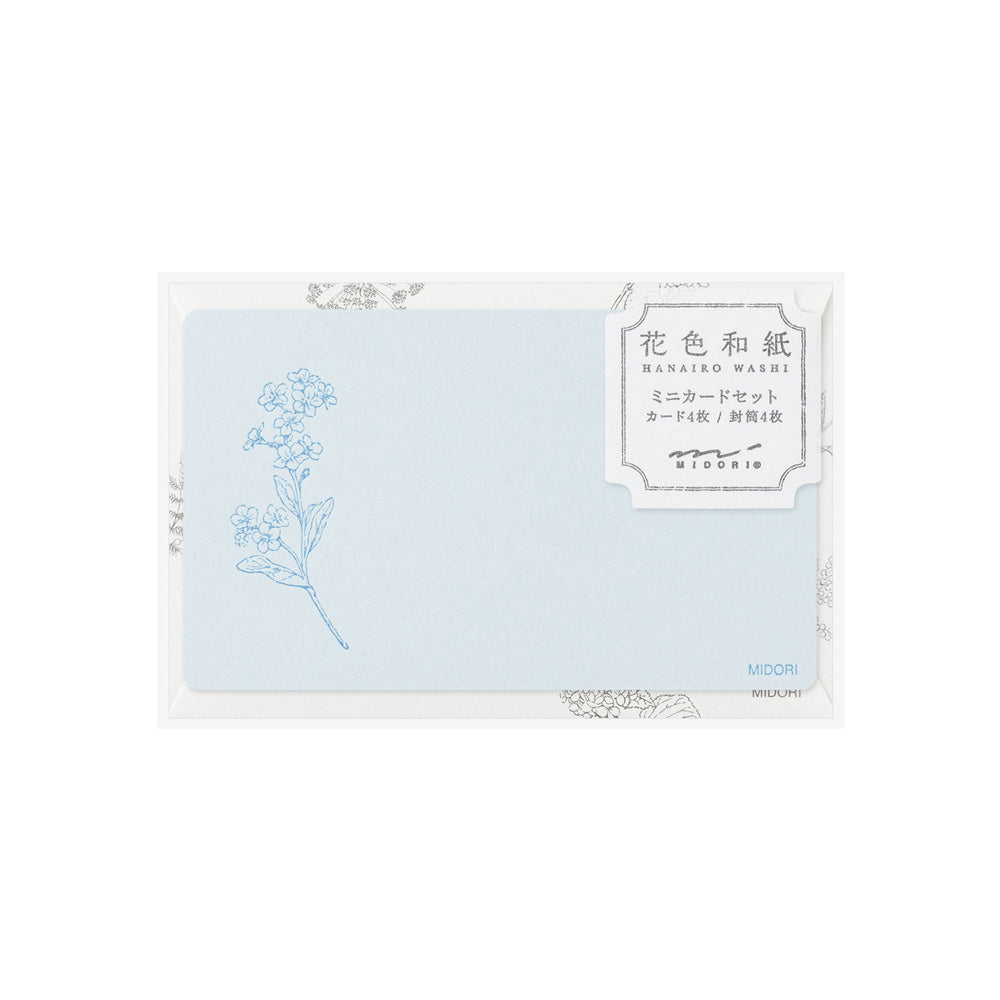 MIDORI Card Set Hanairo Washi Blue