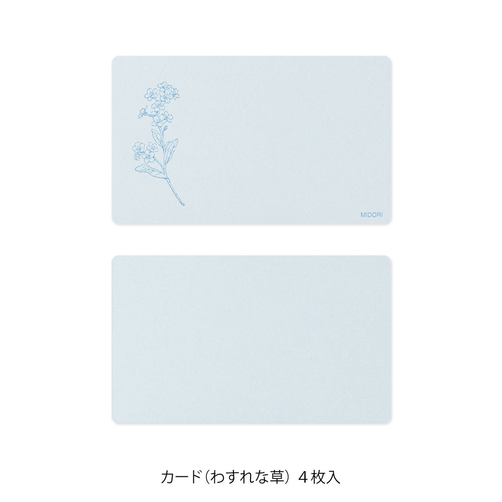 MIDORI Card Set Hanairo Washi Blue