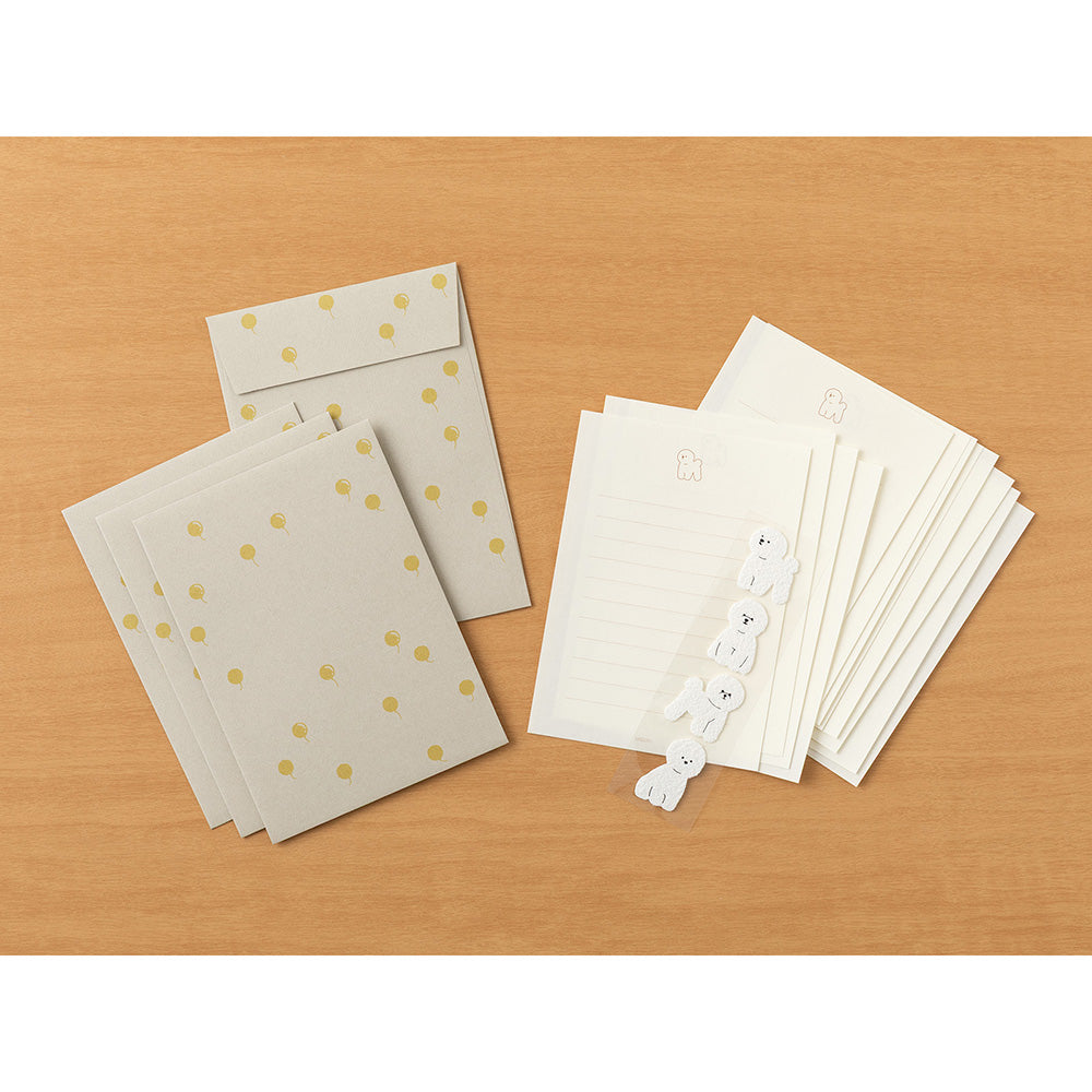 MIDORI Letter Paper & Envelopes with Stickers 979 Bichon Frise
