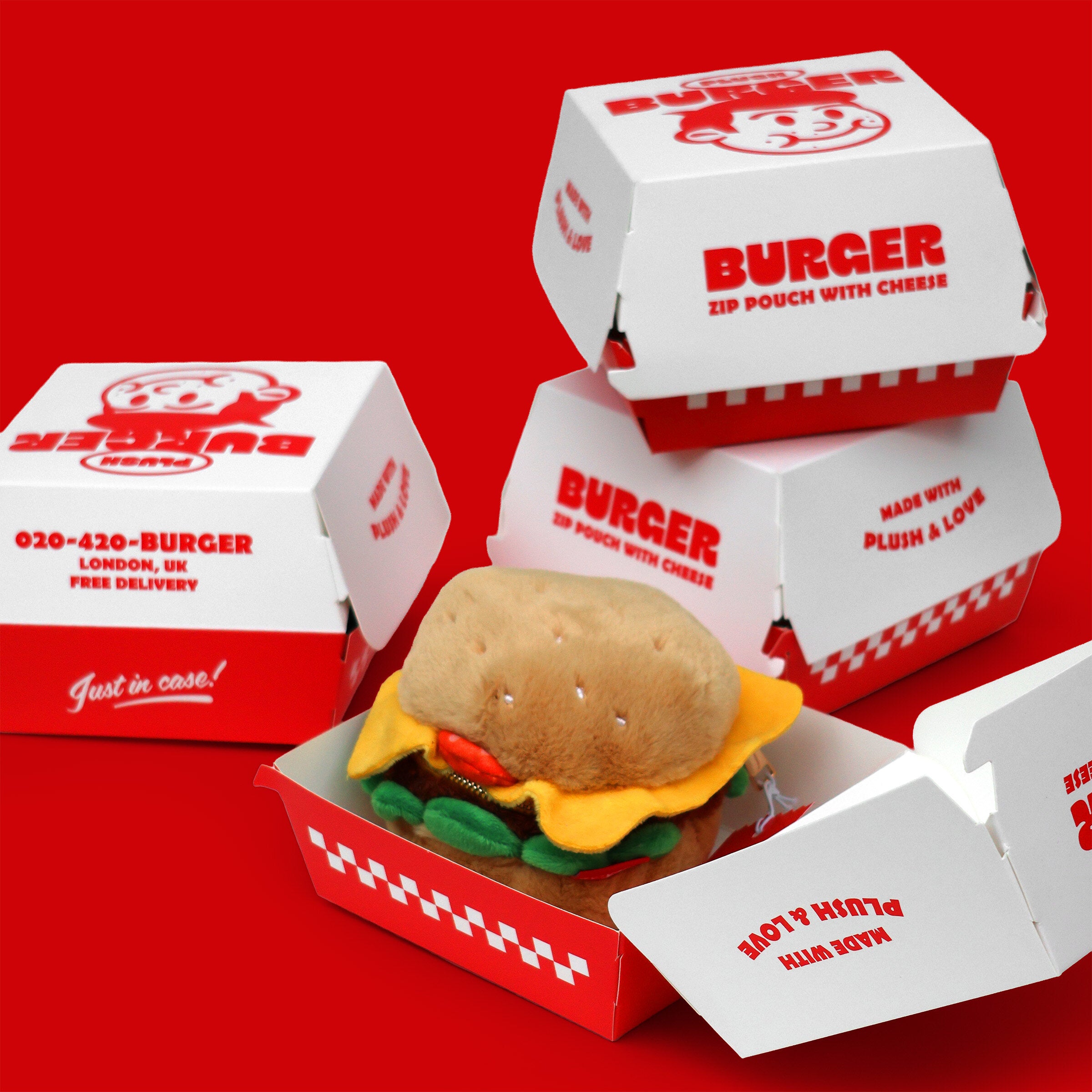 SUCK UK Plush Zip Pouch Burger