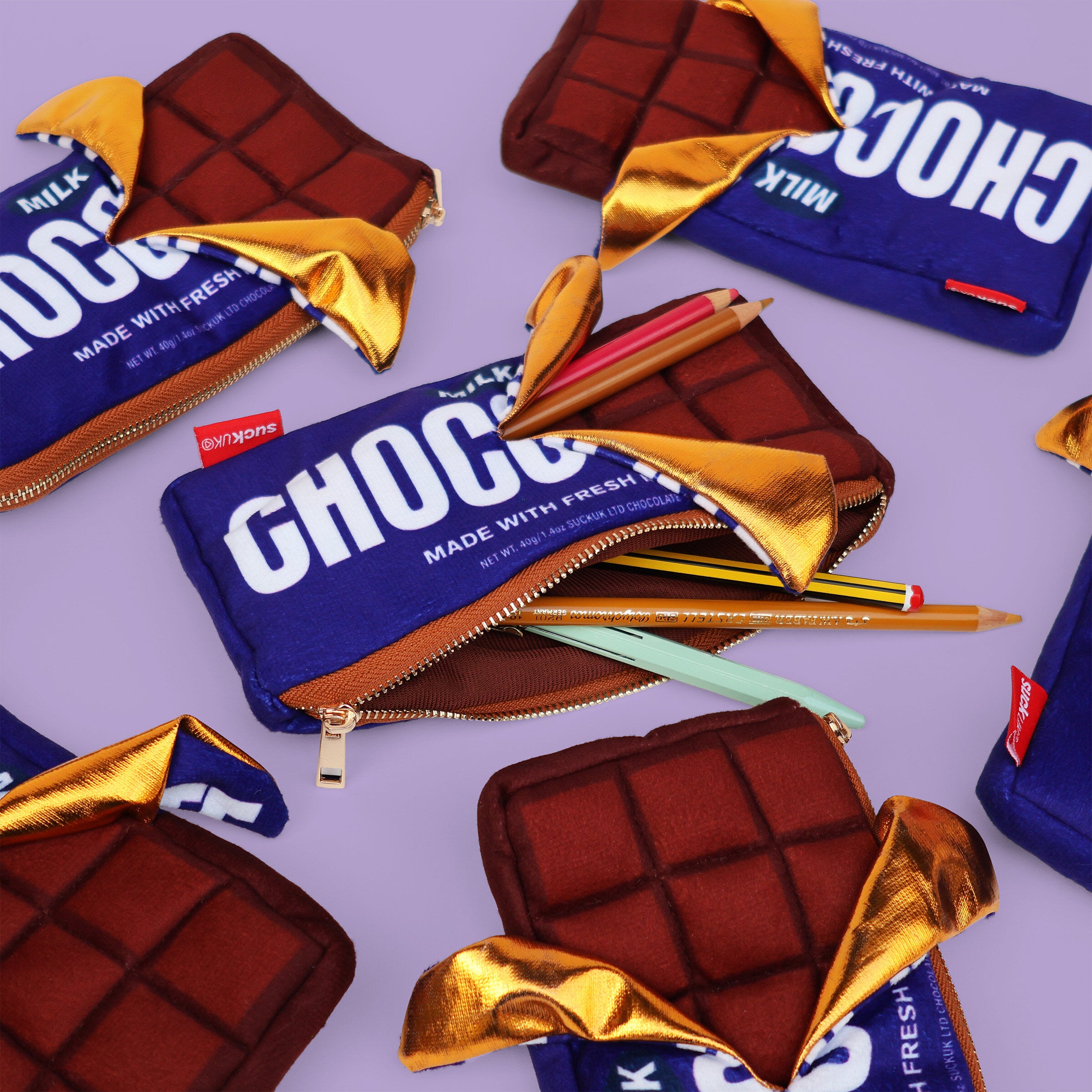 SUCK UK Plush Zip Pouch Chocolate