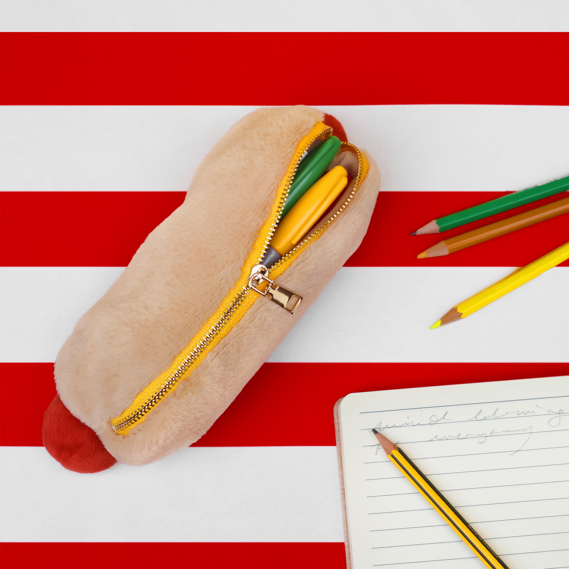SUCK UK Plush Zip Pouch Hot Dog