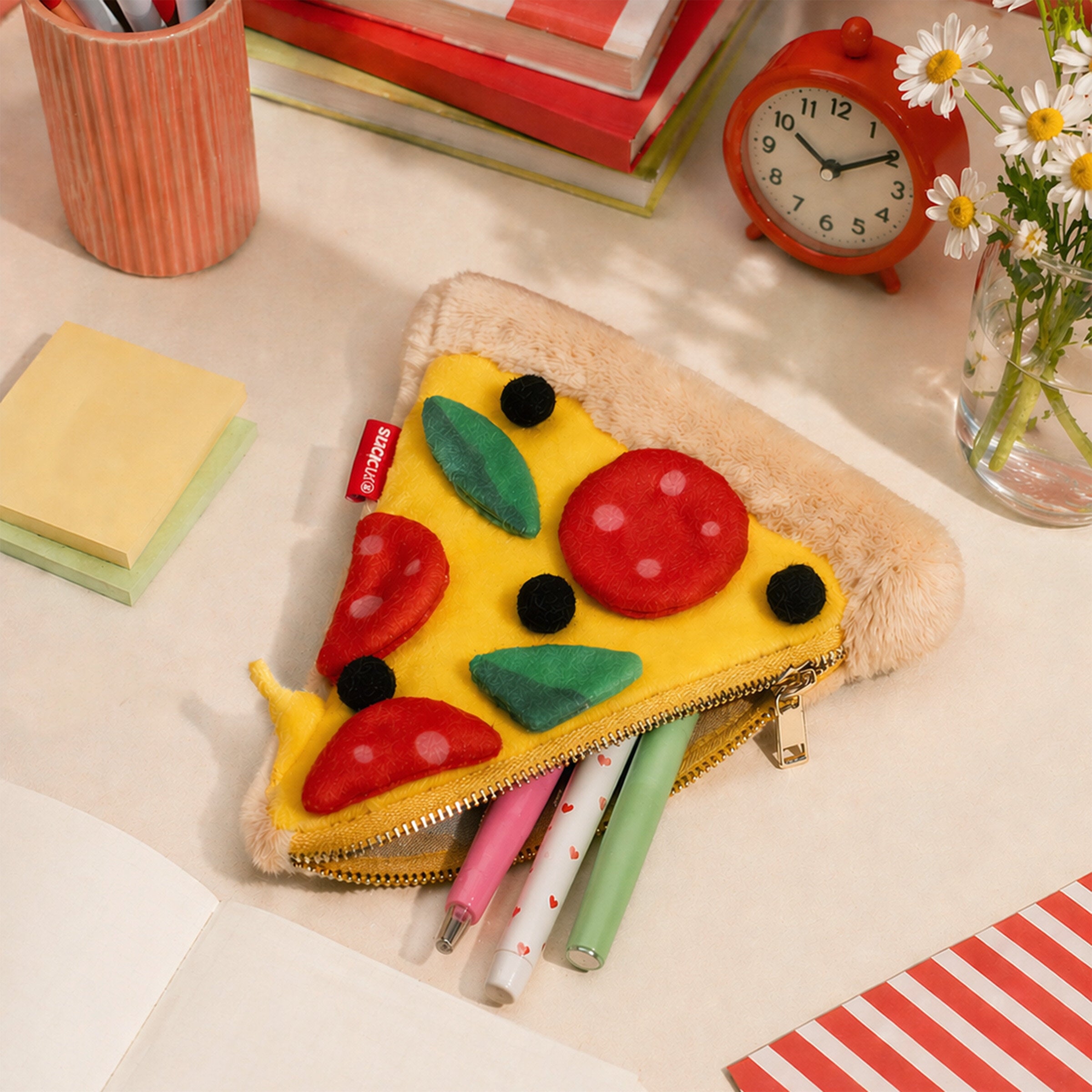 SUCK UK Plush Zip Pouch Pizza