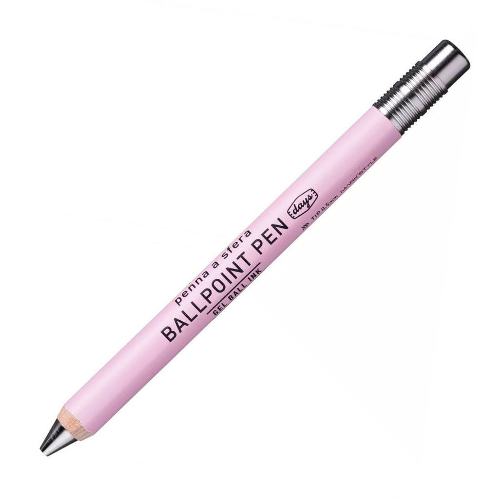 MARK'STYLE Days Gel Wood Ball Pen Pink