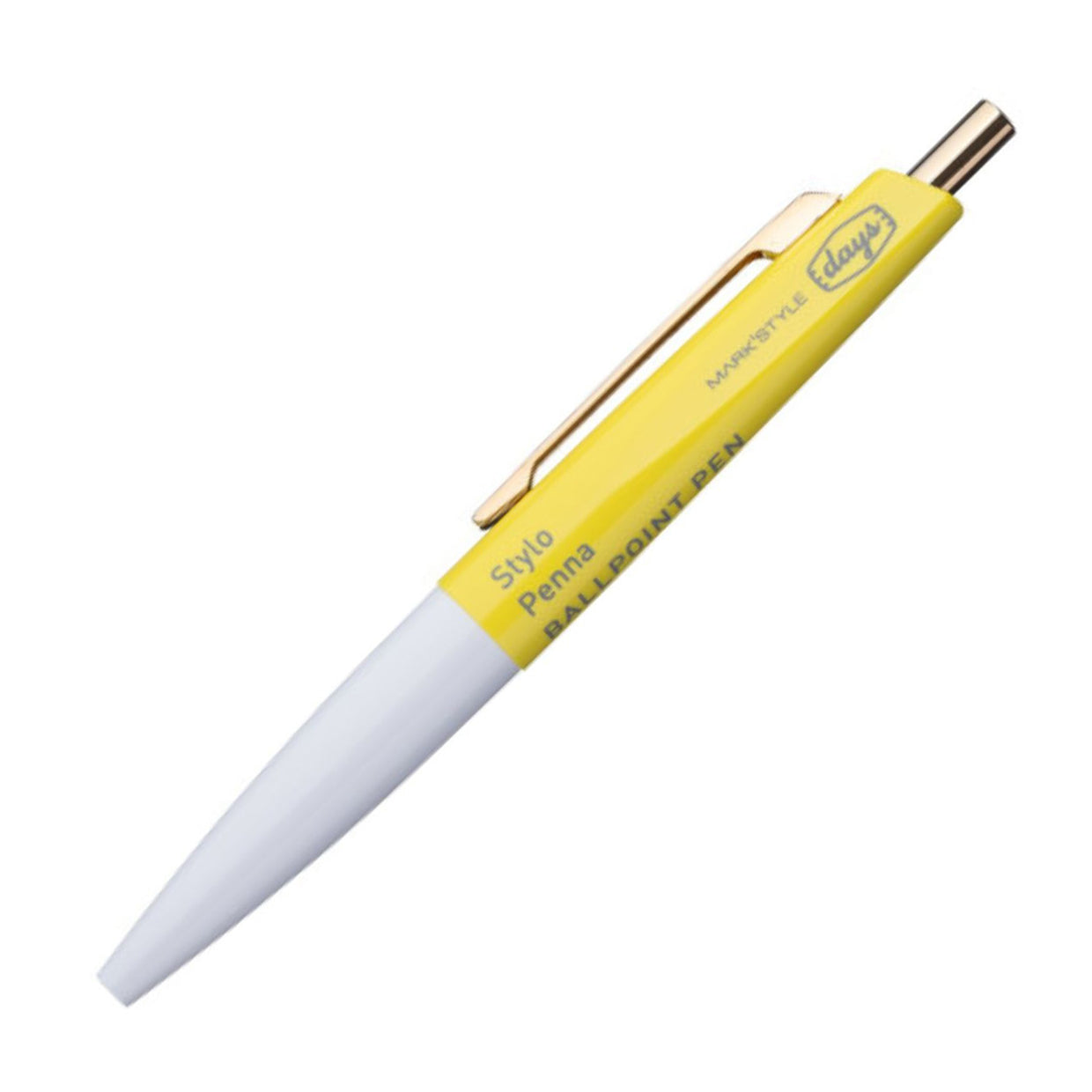 MARK'STYLE Days Mini Ball Ink Pen White Yellow