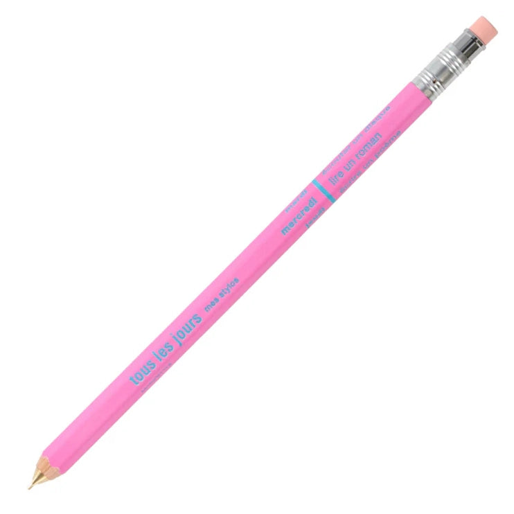MARK'STYLE Mechanical Pencil with Eraser Vivid Pink