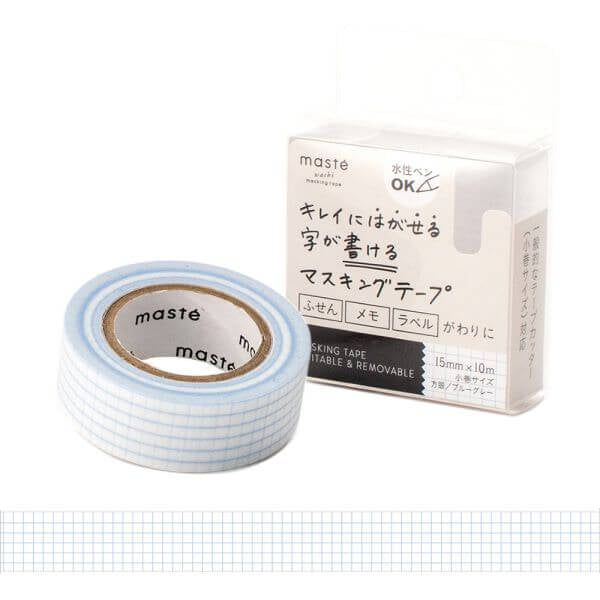maste Masking Tape Draw Me Blue Gray Grid