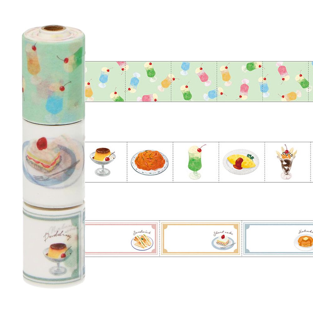 maste Masking Tape Slim 3 Rolls Cafe