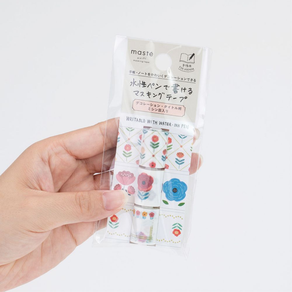 maste Masking Tape Slim 3 Rolls Flower 1