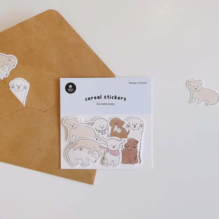 SUATELIER Cereal Stickers baby puppy
