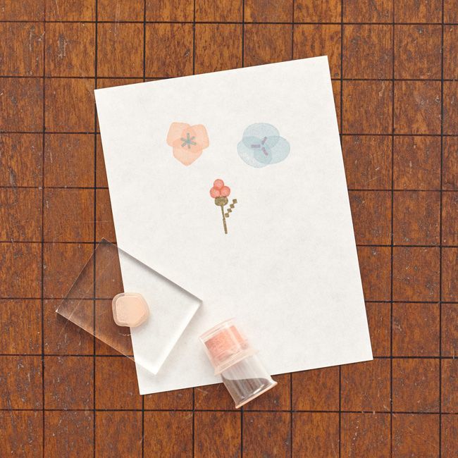 MIZUSHIMA Jizai Clear Stamp Box Coloring Flowers