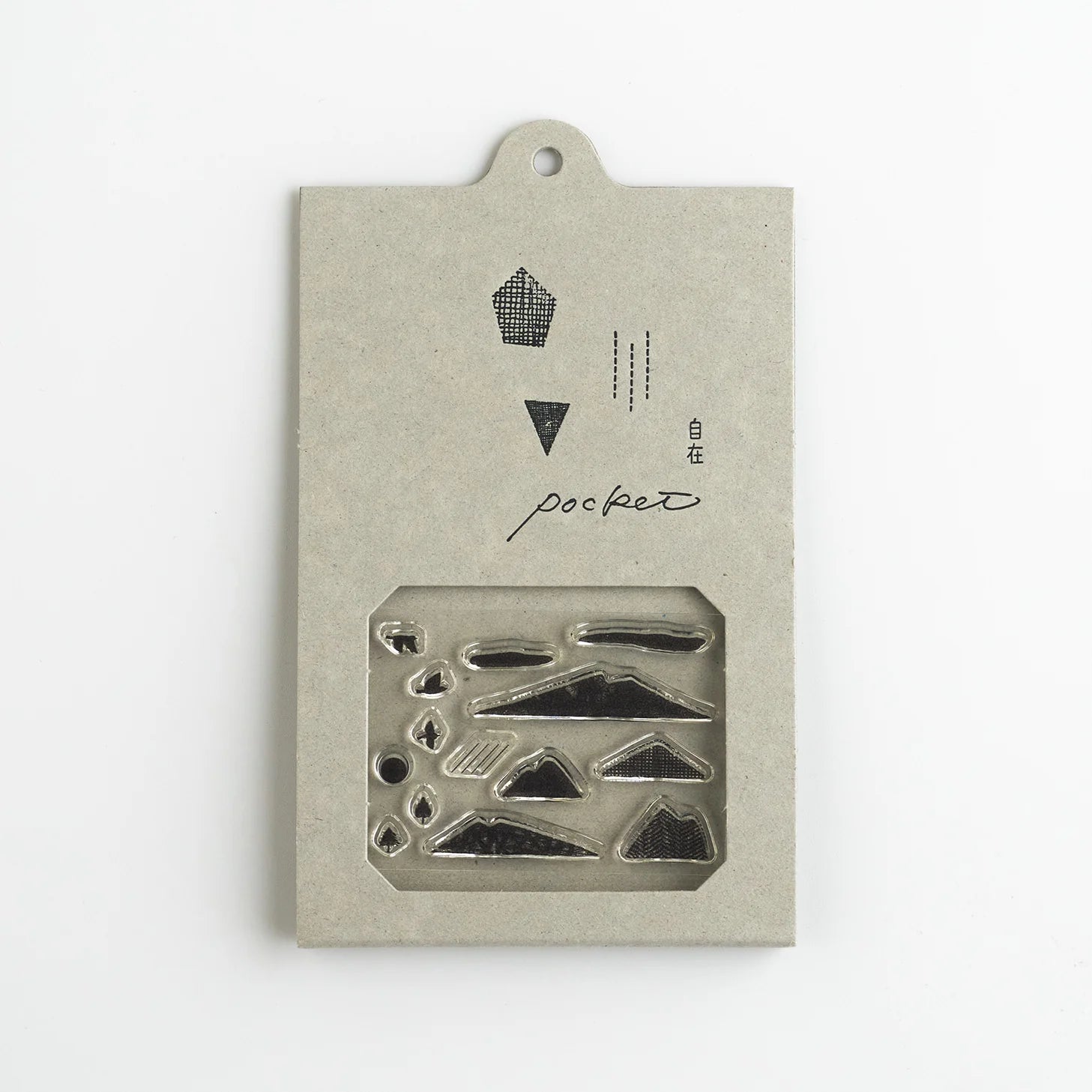 MIZUSHIMA Jizai Clear Stamp Pocket Mountain & Bird